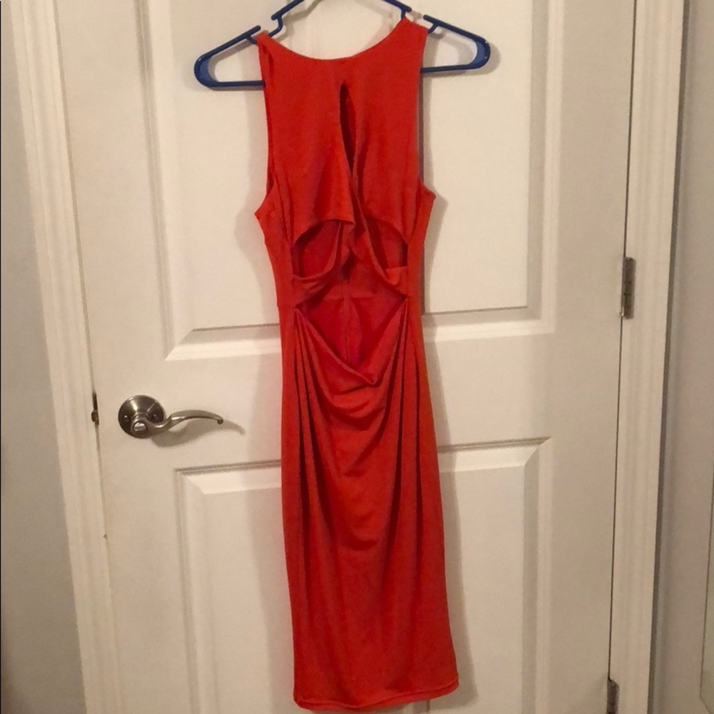 Orange cut out dress